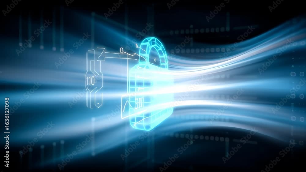 Poster abstract blue wave illustration with smooth flowing lines and gradients, creating a sense of motion 