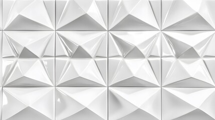 Obraz premium Abstract White Geometric Tile Wall Texture Pattern