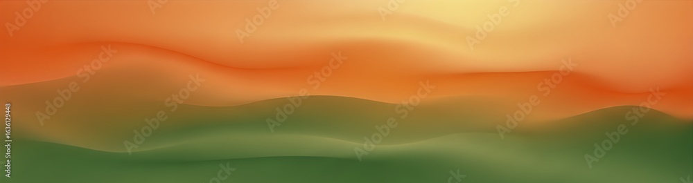 Aufkleber abstract smooth gradient background with flowing orange and green color waves and soft lines