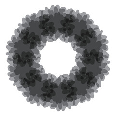 手描きモチーフのフラワー円フレーム