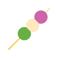 Hanami Dango Flat Illustration. Clean Icon Design Element on Isolated White Background