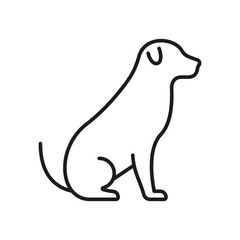 Dog Line Icon. Pet Animal Outline Symbol. Canine Companion, Loyalty And Domestic Animal. Editable Stroke. Isolated Vector Illustration