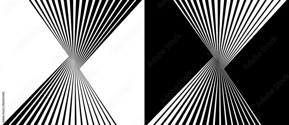 Poster abstract background with lines pattern. perspective grid vector. black shape on a white background a