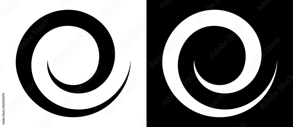 Canvas Prints abstract background with lines in circle. art design spiral as logo or icon. a black figure on a whi