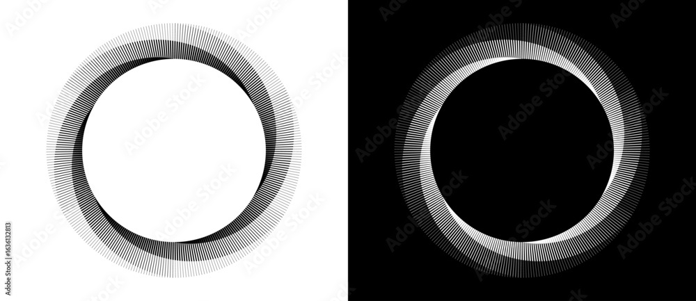 Canvas Prints abstract background with lines in circle. art design spiral as logo or icon. a black figure on a whi