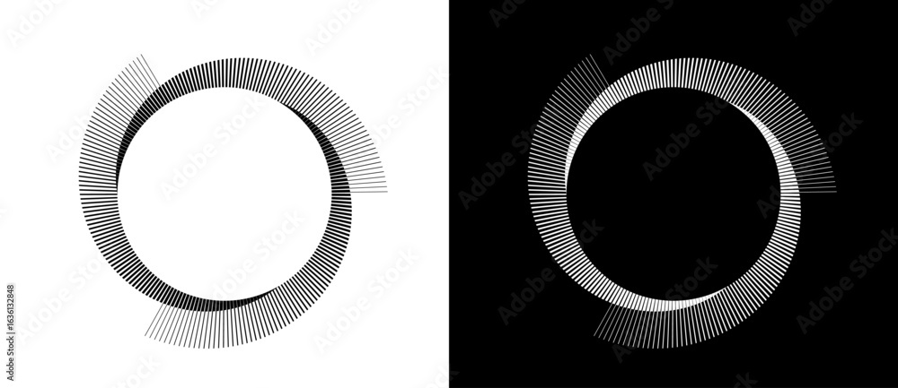 Canvas Prints abstract background with lines in circle. art design spiral as logo or icon. a black figure on a whi