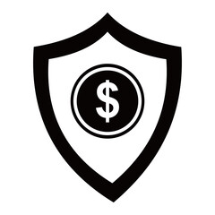 Financial protection icon symbol concept for graphic design, website, UI. Finance themed icon concept.