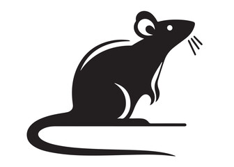 rat logo silhouette vector design, mouse silhouette vector illustration, little hamster silhouette vector, mouse animal logo vector silhouette on white background