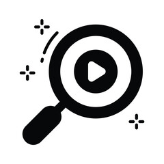 Sleek glyph icon highlighting find video search tab