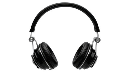 Over-ear headphones black colorTransparent background, PNG file