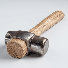 A light-toned wooden-handled hammer