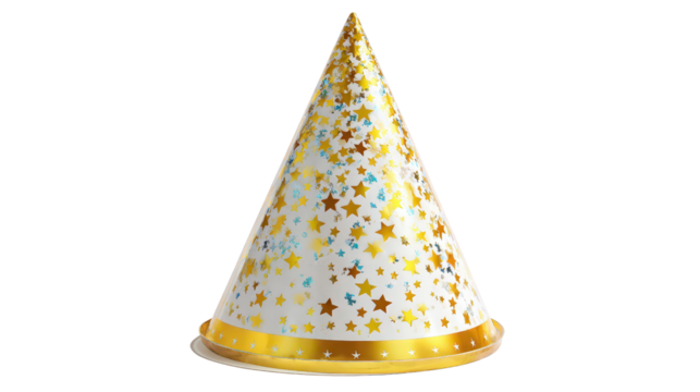 Party hat with starsTransparent background, PNG file