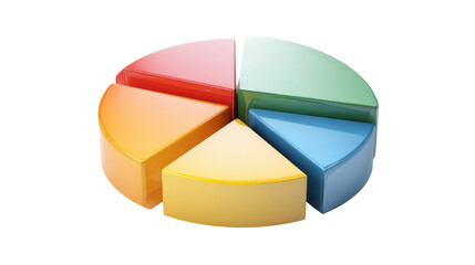 Pie chart with glossy effectTransparent background, PNG file