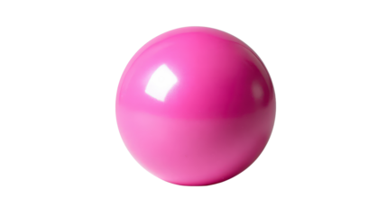 Pink rubber ball for pilatesTransparent background, PNG file