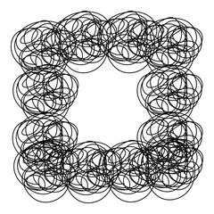 手書きモチーフのスクエアフレーム　ラフ　ぐちゃぐちゃ　落書き　線