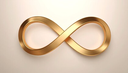 Golden Infinity Symbol on Neutral Background