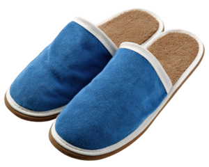 Blue cleaning slippers with dust catching microfiber soles, comfortable indoor footwear for efficient floor cleaning, cozy and practical for home use, evoke sense of convenience