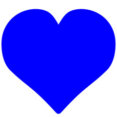 Simple and Calm Deep Blue Heart Illustration