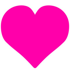 Simple and Cute Vivid Shocking Pink Heart Illustration
