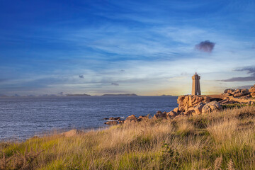 Ploumanac'h Lightouse of Mean Ruz, cotes-d'armor, brittany, france