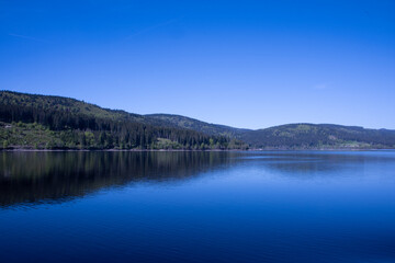 Schluchsee shimmers under the clear summer sky — a tranquil jewel of the Black Forest, perfect for sunlit reflections and peaceful escapes