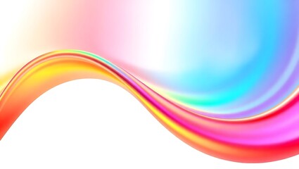 Abstract rainbow wave flowing across white background