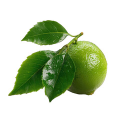 Fresh lime with leaves, close-up