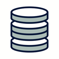 Database Stack Vector Icon for Data Storage and Management