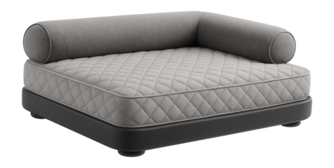 Orthopedic pet sofa featuring a detachable bolster for versatile seating arrangements in a contemporary house.