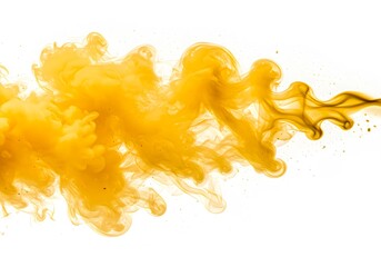 Yellow ink splash creating dynamic fluid art motion with paint drops and splatter effects perfect for creative and artistic design projects.