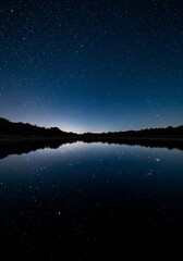 Starry Night Lake Reflection