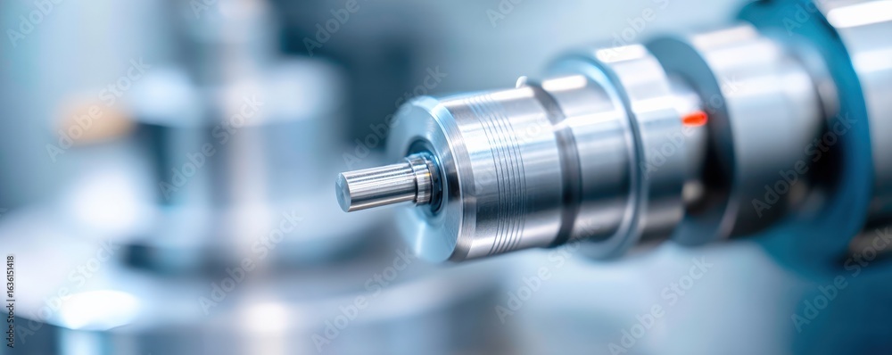 Poster maintenance technical machinery optimization concept. precision machinery component in a manufacturi
