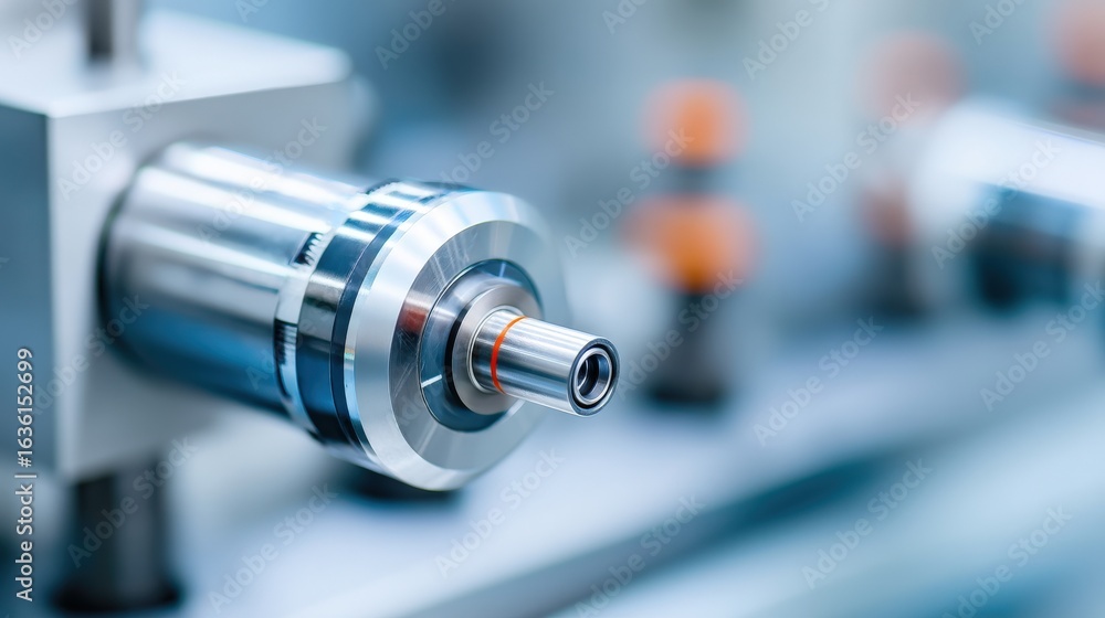 Poster maintenance technical machinery optimization concept. close-up of a precision mechanical component i