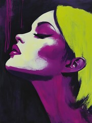 Fototapeta premium Bold Highlights in Bright Lime and Deep Plum