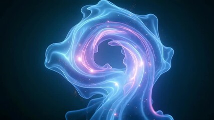 Mesmerizing swirling blue energy with glowing particles creating a dynamic, ethereal vortex effect - Powered by Adobe