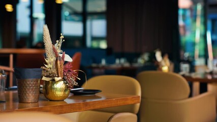 An Elegant Restaurant Interior featuring Stylish Decor and Comfortable Seating for an enjoyable dining experience