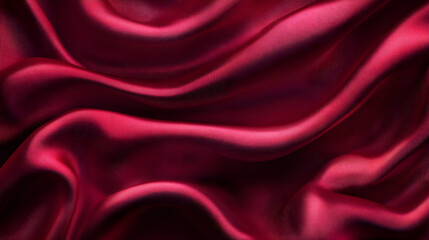 Obraz premium Elegant burgundy silk fabric texture with smooth folds, creating a luxurious and romantic background ideal for fashion, beauty, wedding design, and high-end branding concepts