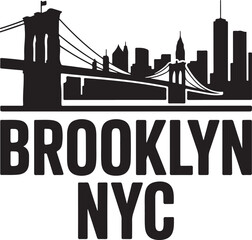 Brooklyn NYC Skyline Silhouette