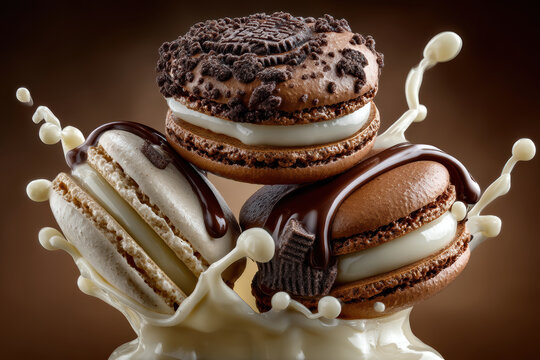 Hyperreal food: Hyper-realistic food photo Pastel-colored macaro 03