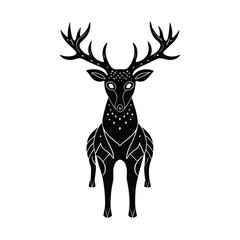 AI Stag Totem with Glowing Eyes