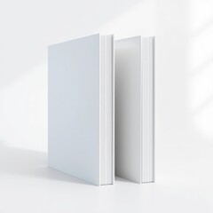 Mockup of white closed books standing parallel to each other side view for presentation of design and advertising book mockup Ultra realistic Photorealistic 