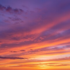 Fototapeta premium Vibrant Sunset Sky with Orange Purple Hues