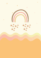 Mobile  cute pink rainbow mobile  wallpaper social media poster background Creative concept of   Abstract Shapes Background for  banner, cover, card, story , 