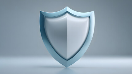Fototapeta premium Cyber security safety shield in minimalistic style. 3d vector illustration. white background