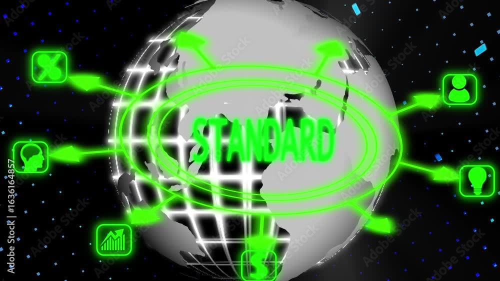 Poster standard quality control. certification ,new business concept map concept network technology concept