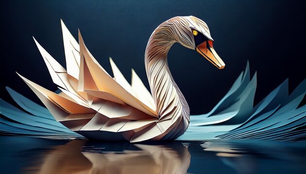 elegant origami swan