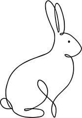 bunny rabbit in line art style