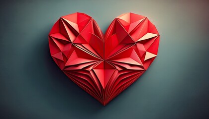 red origami heart