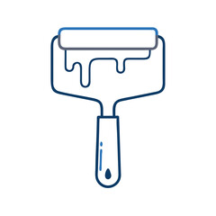 Paint roller with drips of paint illustrating home renovation tools  