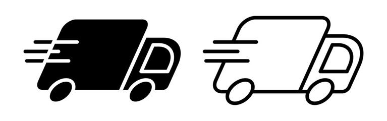 Vector illustration of Truck icon set isolated on transparent background
